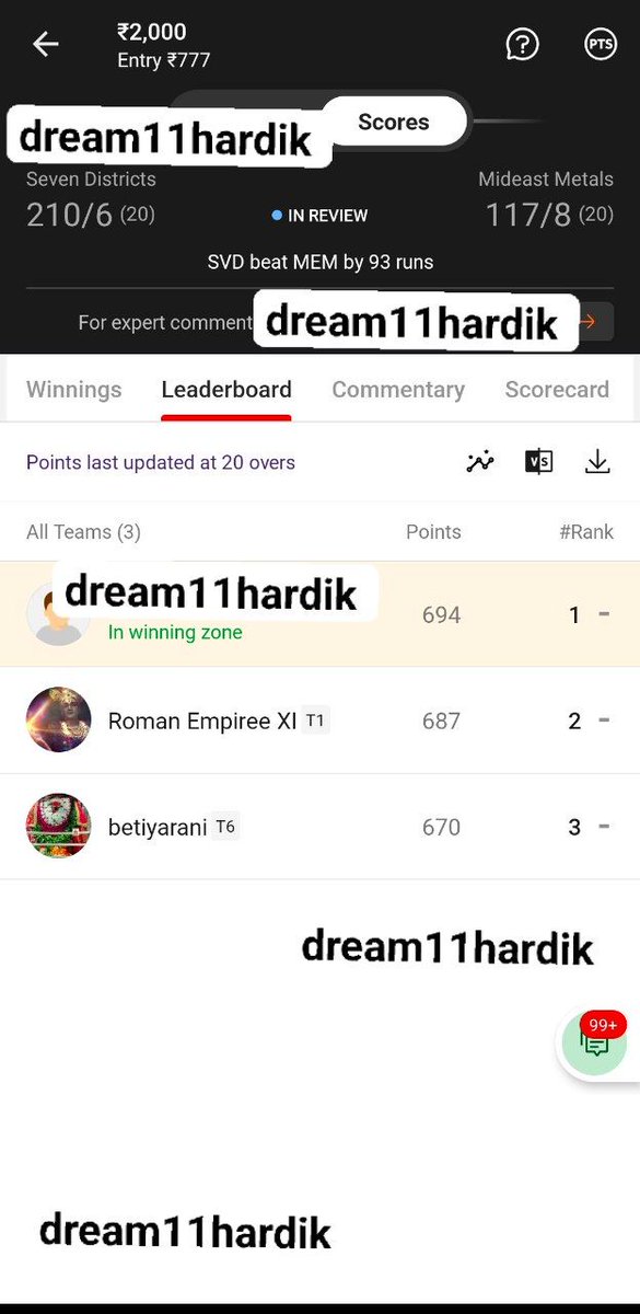 kingkohlibig18's tweet photo. Back to back all matches jackpot cleansweep ❤️😍🔥

Channel link 👉🏻
https://t.co/yCF5qRI7um

#Dream11 #dream11 #dream11team #WorldCup2022 #Cricket #football #ViratKohli𓃵 #telegramchannel #prokabaddi #basketball #ChampionsLeague #smallleague #PremierLeague #FIFAWorldCup https://t.co/IClepgnOWR