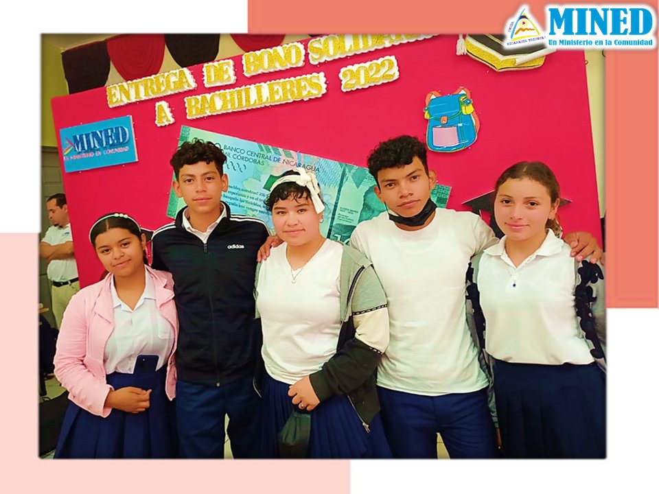 de_jinotega's tweet photo. Generación 2022 reciben el Bono Complementario de Bachiller gracias a nuestro buen Gobierno de Reconciliación y Unidad Nacional. 
#Nicaragua https://t.co/mgOgSO1llC
