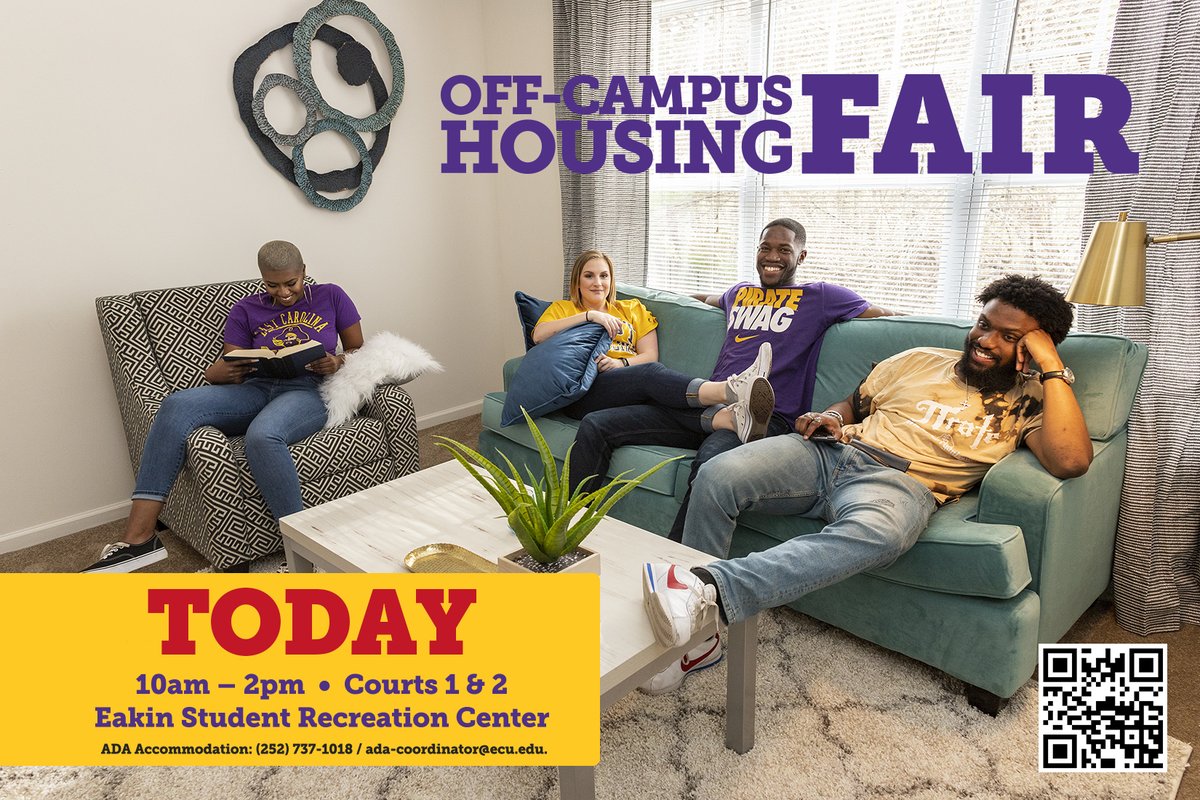 OFF-CAMPUS HOUSING FAIR IS TODAY! Rec Center from 10am - 2pm. #ocss #offcampuspirates