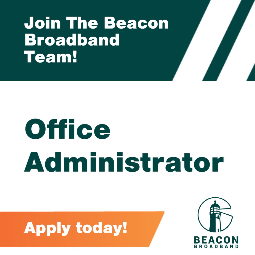 The Beacon Broadband team is expanding once again! This dynamic position based in Brookings, OR, supports the activities within the Beacon Broadband office as well as the Sales and Marketing Department. Apply today: bit.ly/3VcKwcc