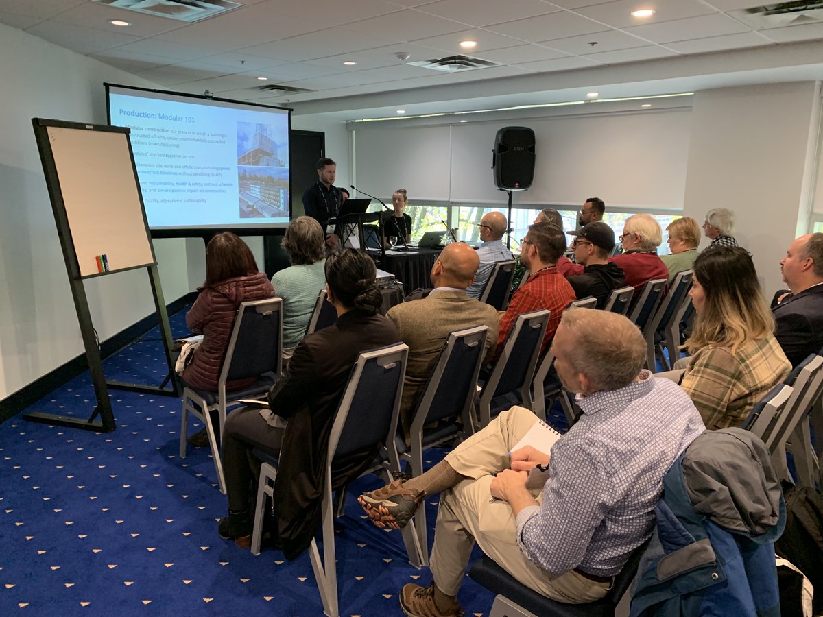 Nomodic's tweet photo. It’s Day 2 at @BCNPHA's #HousingCentral conference! Come say hi down at booth 17. We’re eager to discuss ideas for how Nomodic and #modular construction can help address the need for #affordablehousing in BC and across Canada.
#BCNPHA #SupportiveHousing #Conference https://t.co/m1000BQLSR