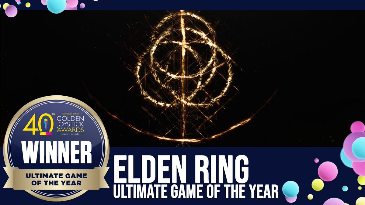 OH ELDEN RING ❤️ Winner of Ultimate Game of the Year! The Tarnished has truly risen. Congratulations to @ELDENRING @fromsoftware_pr #GoldenJoystickAwards