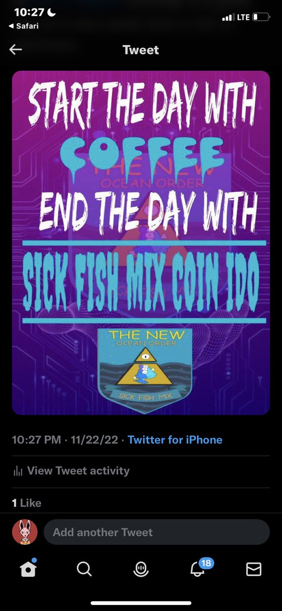 Alex009628691's tweet photo. @sickfishmixnft #NFTCommmunity Let us all Invest with This Project to develop the project and help you get more profi. Let’s grow together https://t.co/BOyYAQNcC6