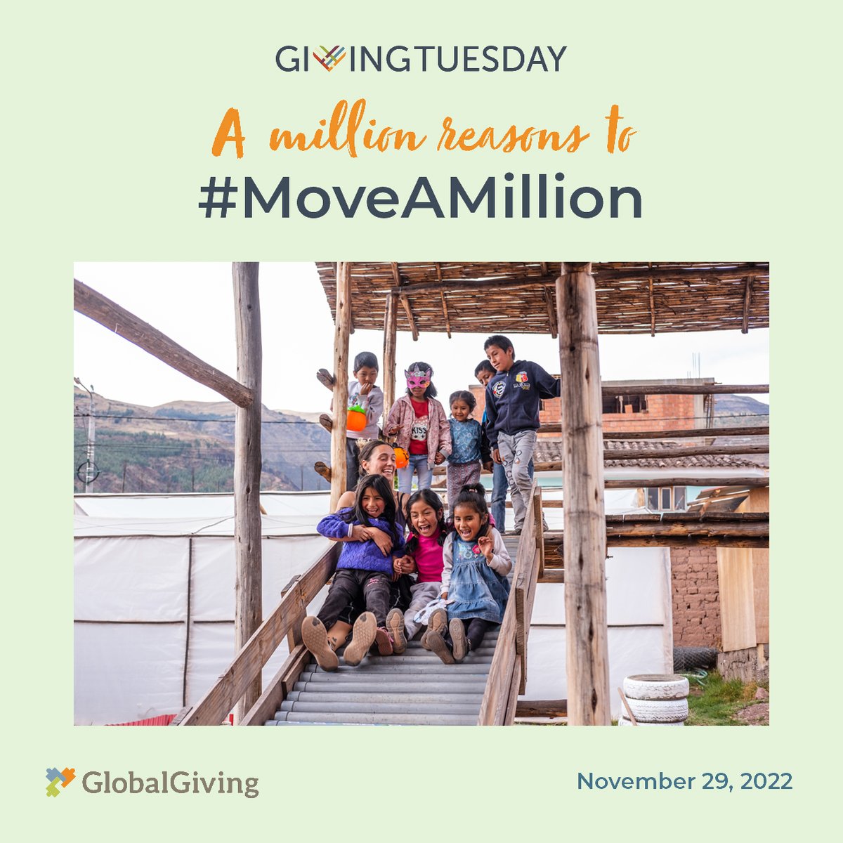 Only one week until #GivingTuesday! 
With available bonus funds from <a href="/GlobalGiving/">GlobalGiving</a>, there’s never been a better time to support our programs. Even better, the more you give, the more we get! #MoveAMillion