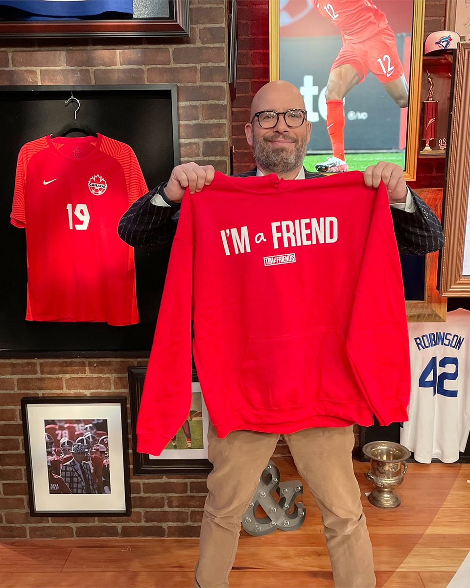 🚨CANADA SOCCER GIVEAWAY🚨

Here’s how to win a special edition "I'm a Friend" hoodie:

⚽️ Use #TFPredict
⚽️ Correctly pick the score &amp; result of Canada vs Belgium
⚽️ In the case of multiple correct picks, we will choose a winner at random

Deadline to submit: Wednesday at 2pm ET