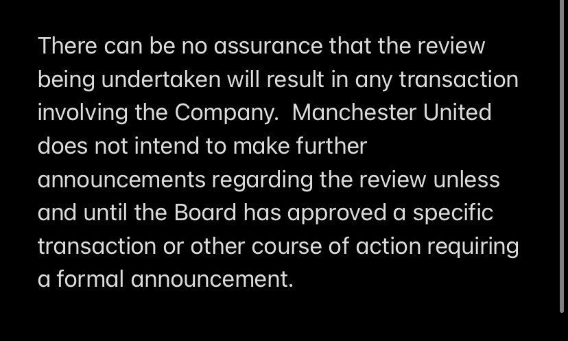 Lengthy statement issued by #mufc, with Glazers Joel and Avram quoted