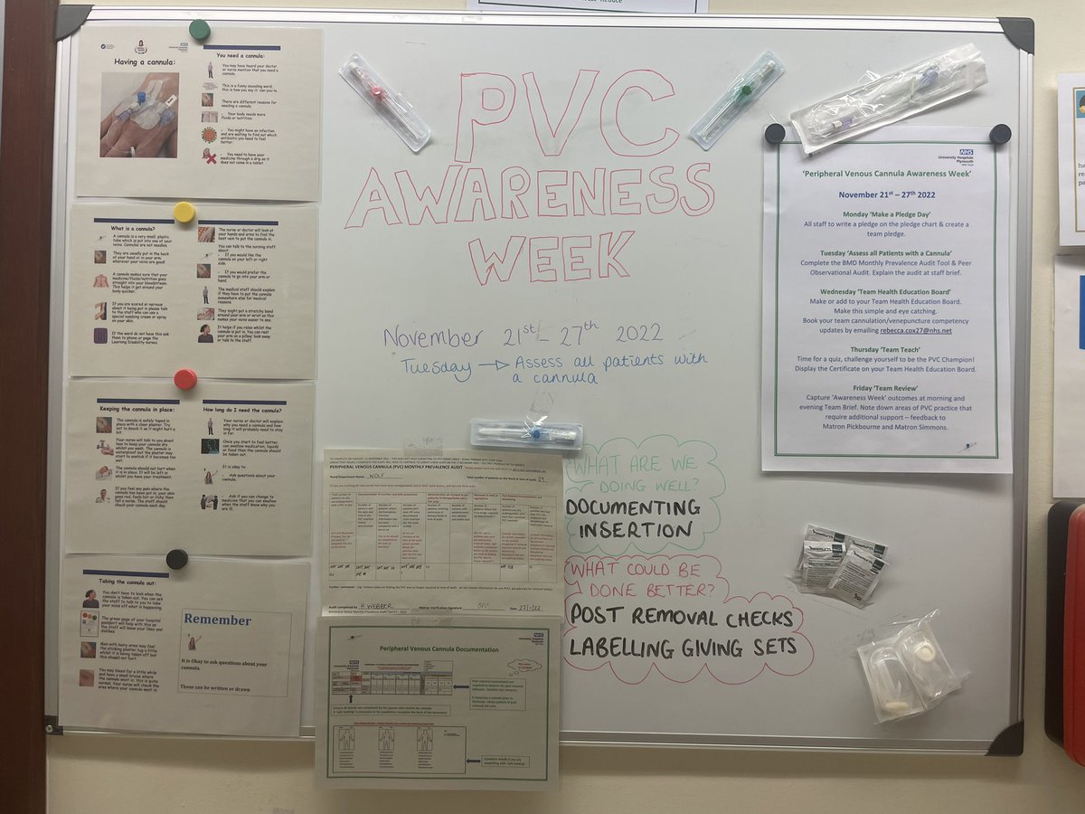 HannahRN91's tweet photo. Day 2 of #pvcawarenessweek Auditing completed and highlighting some areas that we’re doing really well and areas we can improve on @UHP_NHS @SusanMallinson1 @Nickymetty https://t.co/6TKv0C56wP