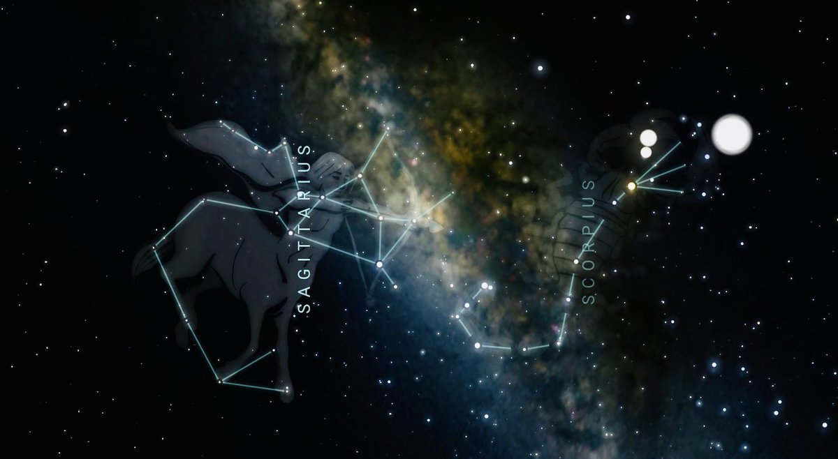 Polloscope's tweet photo. Offers a teapot
just as quick to draw her bow
at a scorpion
Their camaraderie grows
while serving on the Maiden
♈️♉️♊️♋️♌️♍️♎️♏️🏹♑️♒️♓️
Image: Sagittarius and Scorpius in Stellarium
Read more at https://t.co/v1uRgM1MAP
#astrology #astronomy #polloscope #starmyth #stellarium https://t.co/kPlUpQViRw