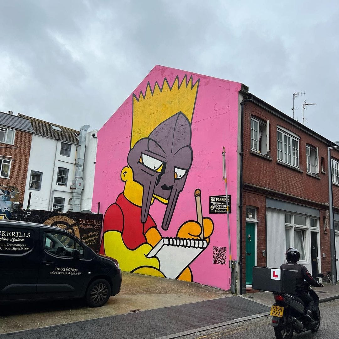 Bart Simpson Mf Doom. Brighton, UK.
I think this mural was made by THUMBS