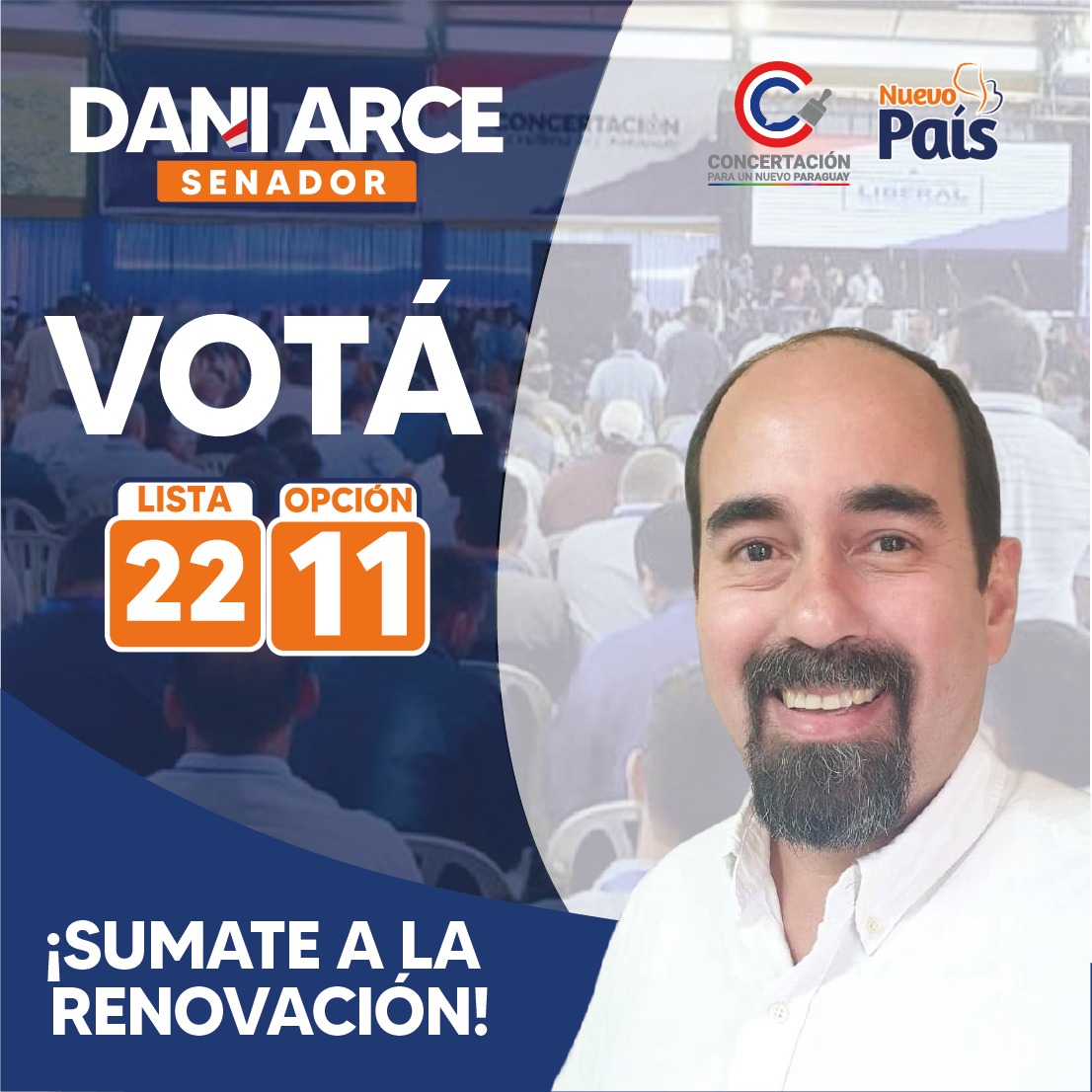 daniarce2023's tweet image. Solo la renovación cambiará el rumbo de nuestro país hacia el progreso. Este 18 de diciembre apostemos al cambio compañeros. ¡Sumate a la renovación! 🇵🇾 

#Votá #DaniArceSenador
#Lista22 #Opción11
#SumateALaRenovación