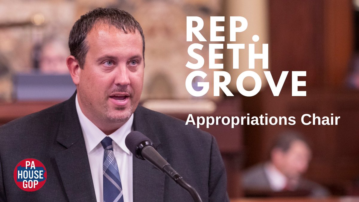 PAHouseGOP's tweet photo. Rep. Seth Grove
York County
Appropriations Chair https://t.co/uMRbXtuTYA
