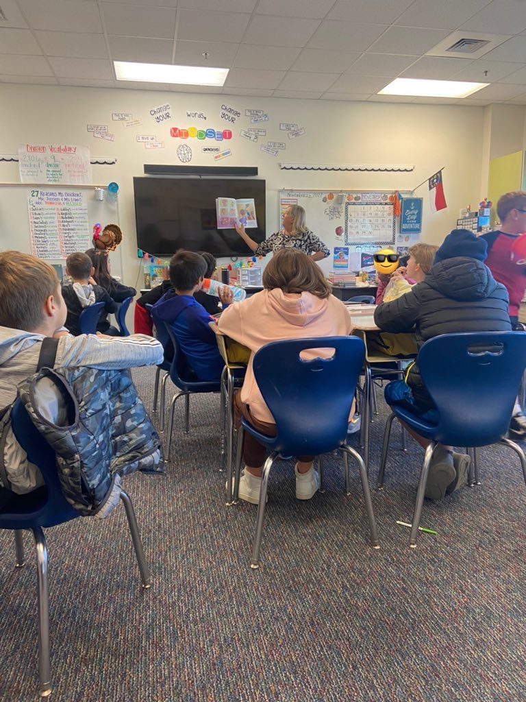 Grateful each day for the amazing Mrs. Lewis. Today we learned about her hidden talent for making characters come alive during a read aloud. 🧡🦃 #CrushingIt <a href="/ScottsRidgeES/">Scotts Ridge ES</a>