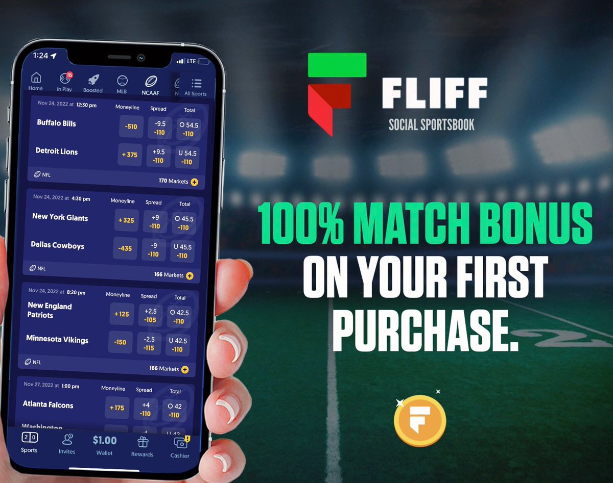 100% WELCOME BONUS,  <a href="/Fliff/">Fliff</a> , THANKSGIVING SPECIAL! 🏈  

Fliff Social Sportsbook is giving out a 100% WELCOME BONUS to whoever signs up as a THANKSGIVING SPECIAL! 🏆  

Sign up HERE using Promo Code “NFL25” : fliff.app.link/cWqOLPyxYsb 📈  PROMO ENDS SOON! 🤝