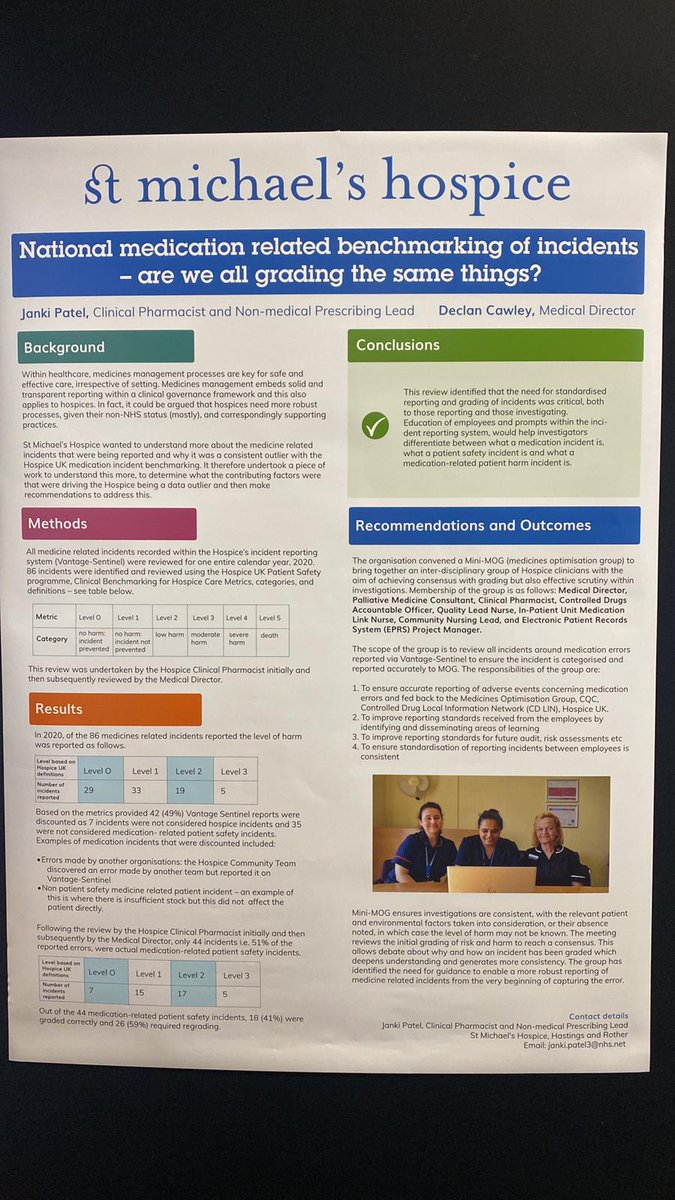 Fab first day at #HUKConf22, so much sharing and lots to learn. Proud to have our posters on display including the collaboration between @STMHospice @stwilfridstweet @martletshospice and @StPeterStJames