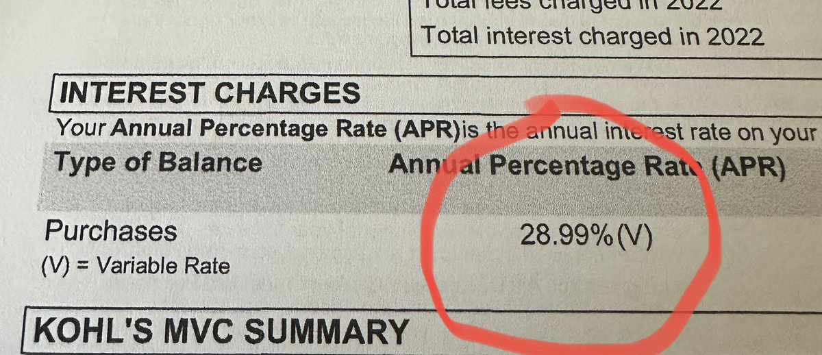 We do some shopping at Kohl’s and we always pay the card off. I just noticed what the APR is for carried balances. It is my opinion that a 28.99% rate is predatory and impacts lower income families disproportionately.