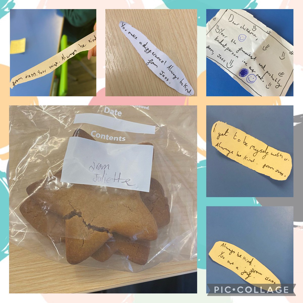 It’s clear that #WorldKindnessDay and #PositiveNoticingDay have had a lasting impact on those in class 9 as this morning staff were delivered some homemade Christmas cookies 👩🏼‍🍳 and the children also received compliments from another thoughtful class member 💛#SJSBsmsc
