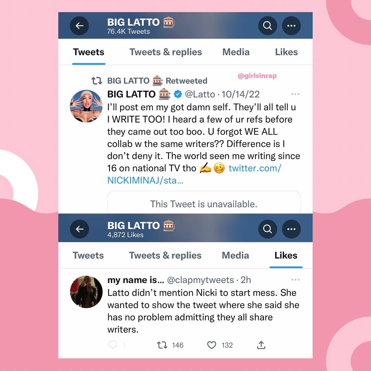 The Female Rap Room on Twitter: ".@Latto seemingly responds to her music being leaked 👀 https