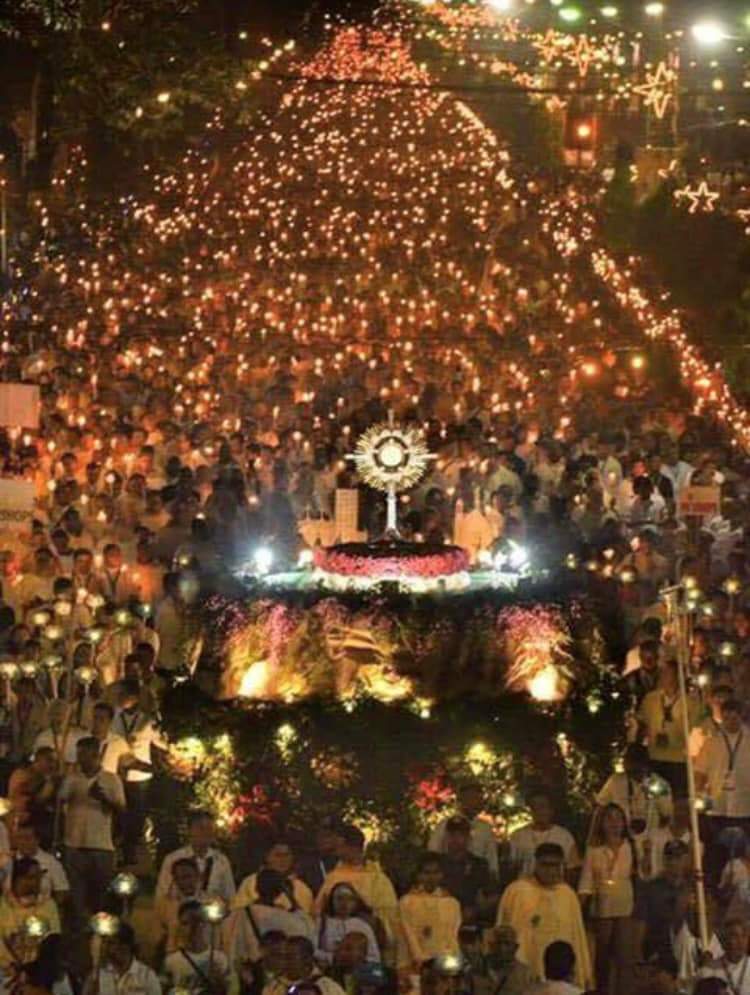 A Eucharistic procession in the Philippines.