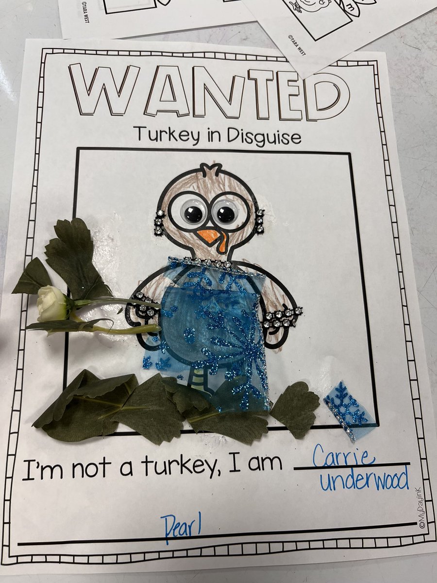 From our Kindergarten Daughter <a href="/carrieunderwood/">Carrie Underwood</a> Happy Thanksgiving
