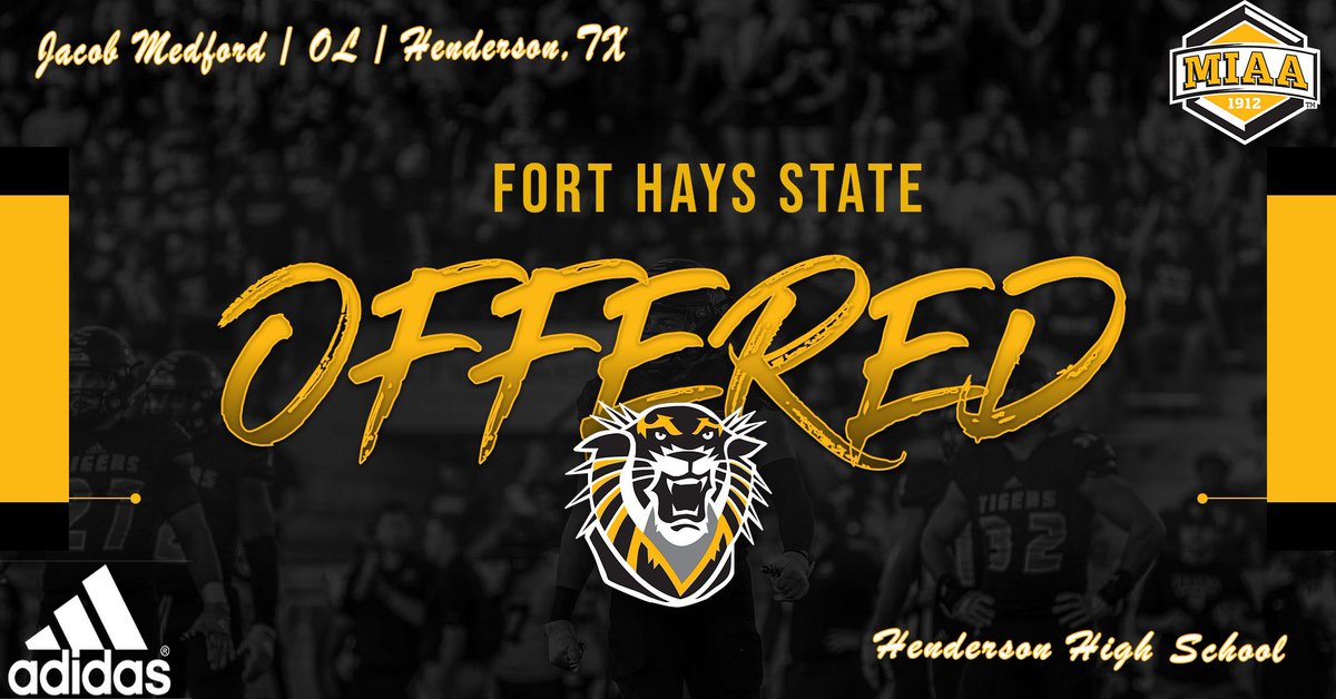Jacobmedford79's tweet photo. After a great conversation with @Jordan_dub10  I am truly blessed to say I have received an offer from Fort Hays State University 💛🖤 @FortHaysState @FbHenderson @CoachFarrellHHS @OthellRobinson #AGTG🙌🏾 https://t.co/fQainysg6g