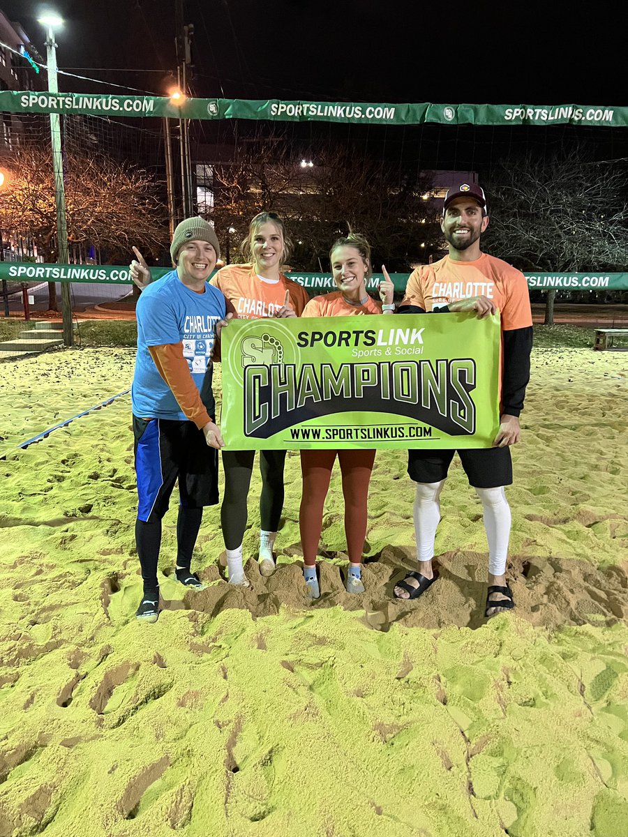 I have two things I’m addicted to - one is esports.  The other is volleyball.

Tonight we are the volleyball open league champs.

Our team name was Vegas - booking the flight now,