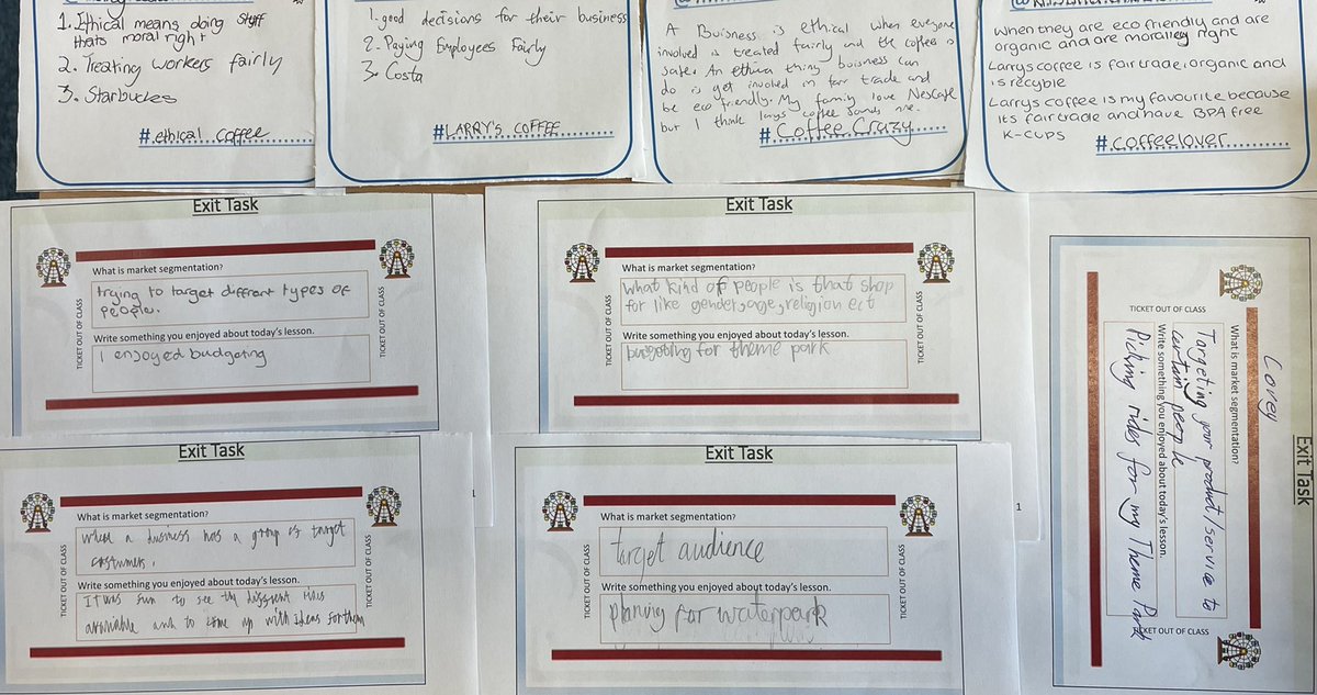 Miss_Conduit's tweet photo. Starting to build a bank of exit passes for my lesson plenaries. I have learned from using exit passes that these need specific questioning as this provides the best reflections from pupils, vague questions results in vague responses #PGDE #EXITPASS 📚 💭 https://t.co/tFNXZRInjR