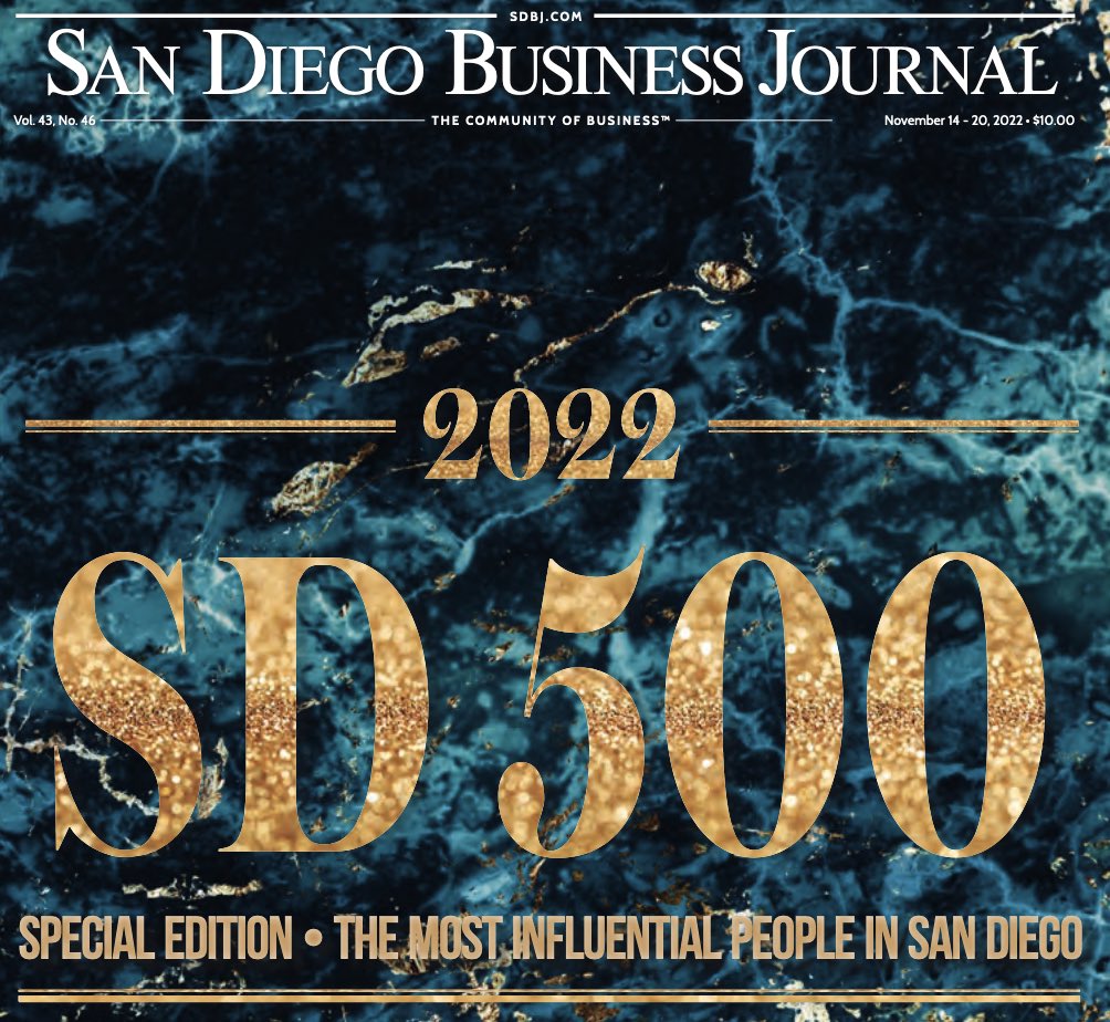 Thank you <a href="/SDbusiness/">San Diego Business Journal</a> for naming Jim Schmid one of San Diego’s Most Influential Business Leaders.