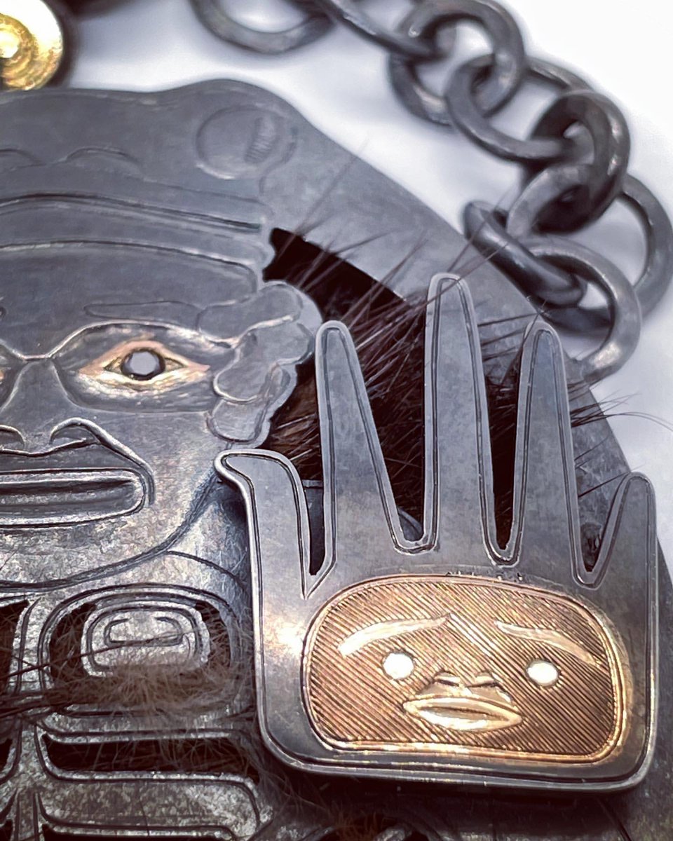 Pictured here are detail shots of #MorganAsoyuf’s "Land Otter Man Necklace" currently on display at BAF. For more info on Asoyuf and the other artists featured in "The Maker's Mark," head to burrardarts.org/exhibit/the-ma…. Visit us during our new gallery hours of Wed to Sat from 12-5PM.