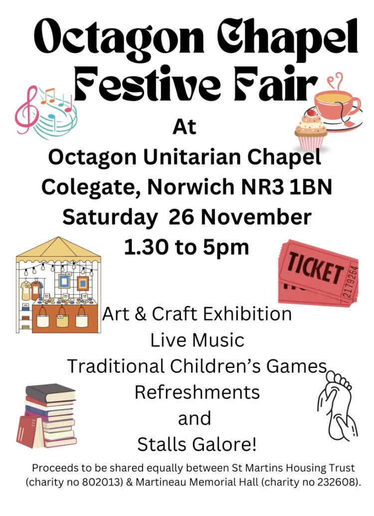 Festive fair this Saturday raising money for <a href="/stmartinsnfk/">St Martins</a>  and Martineau Hall. Everyone welcome