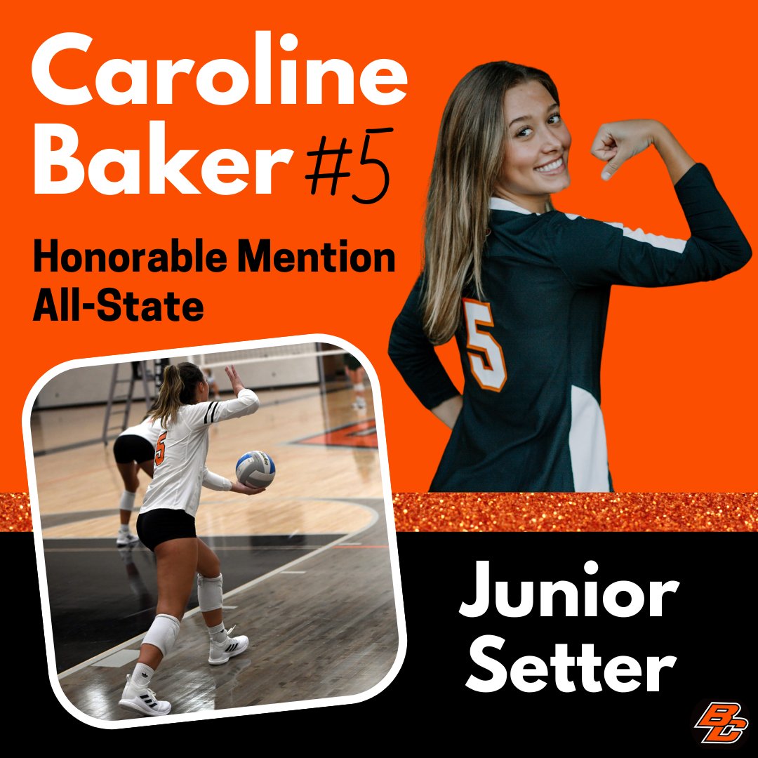 Congrats to our Junior Setter, #5 Caroline Baker! Caroline was named Honorable Mention All-State! Way to go, Caroline! #BCVB #GoBulldogs