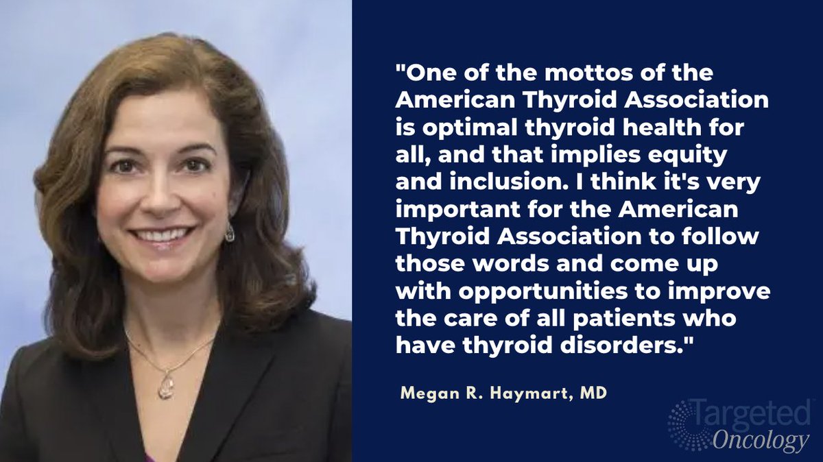 TargetedOnc's tweet photo. In an interview with Targeted Oncology, Megan R. Haymart, MD, provided a recap of a symposium at #ATA22 Annual Meeting and discussed disparities in thyroid cancer care, as well as potential solutions. #thycsm | @UMichResearch 

https://t.co/MrfneBfOxh https://t.co/0DPTvIftqx