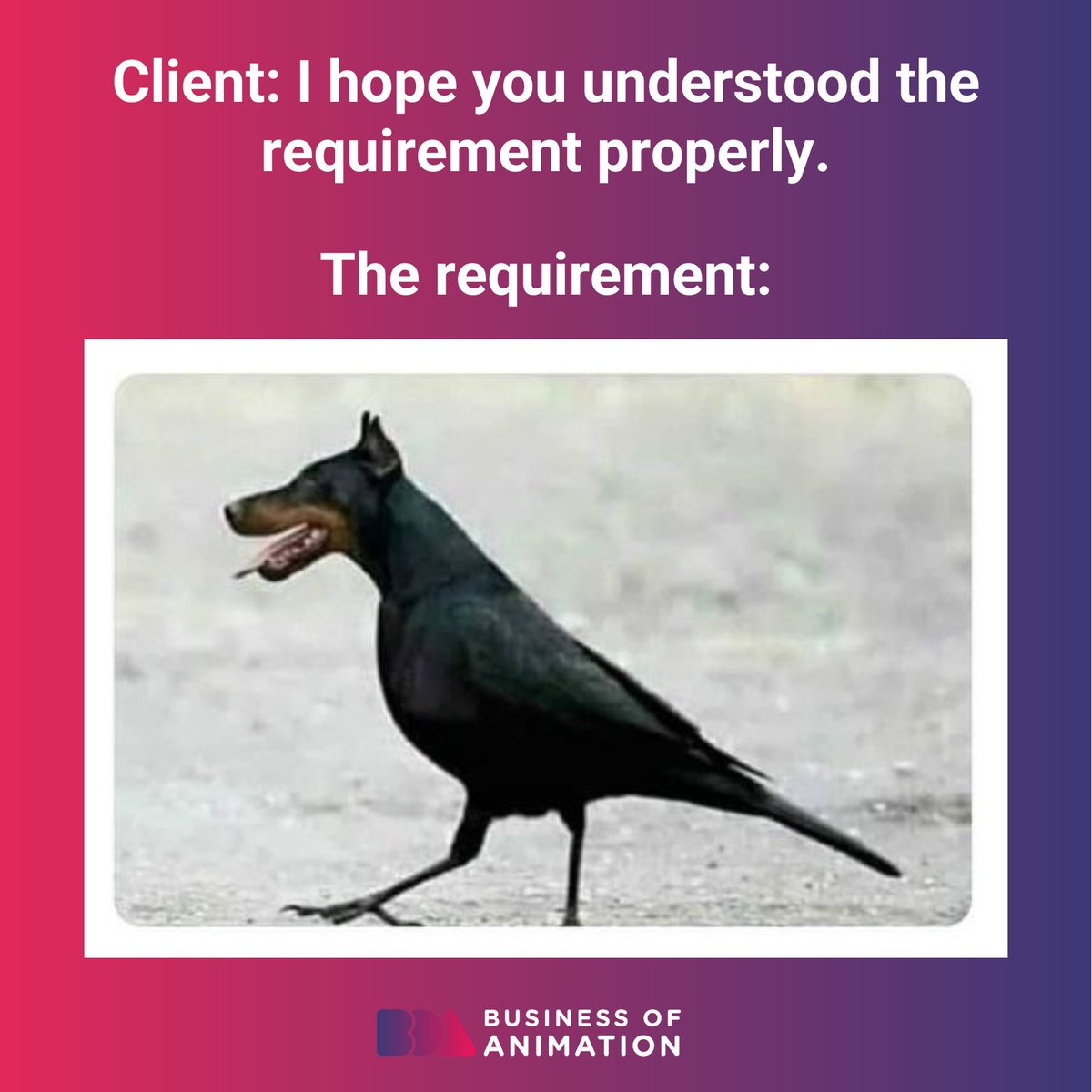 animationbiz's tweet image. Couldn't get any clearer than this! 😬😅

Want to Learn How to Get More Animation Clients? Sign up for our FREE Masterclass! Link in Bio.

#AnimationMeme #AnitomatorsMeme #AnimationHumor #AnimatorsHumor #HumorforAnimators #Animation #AnimationArt #BusinessOfAnimation