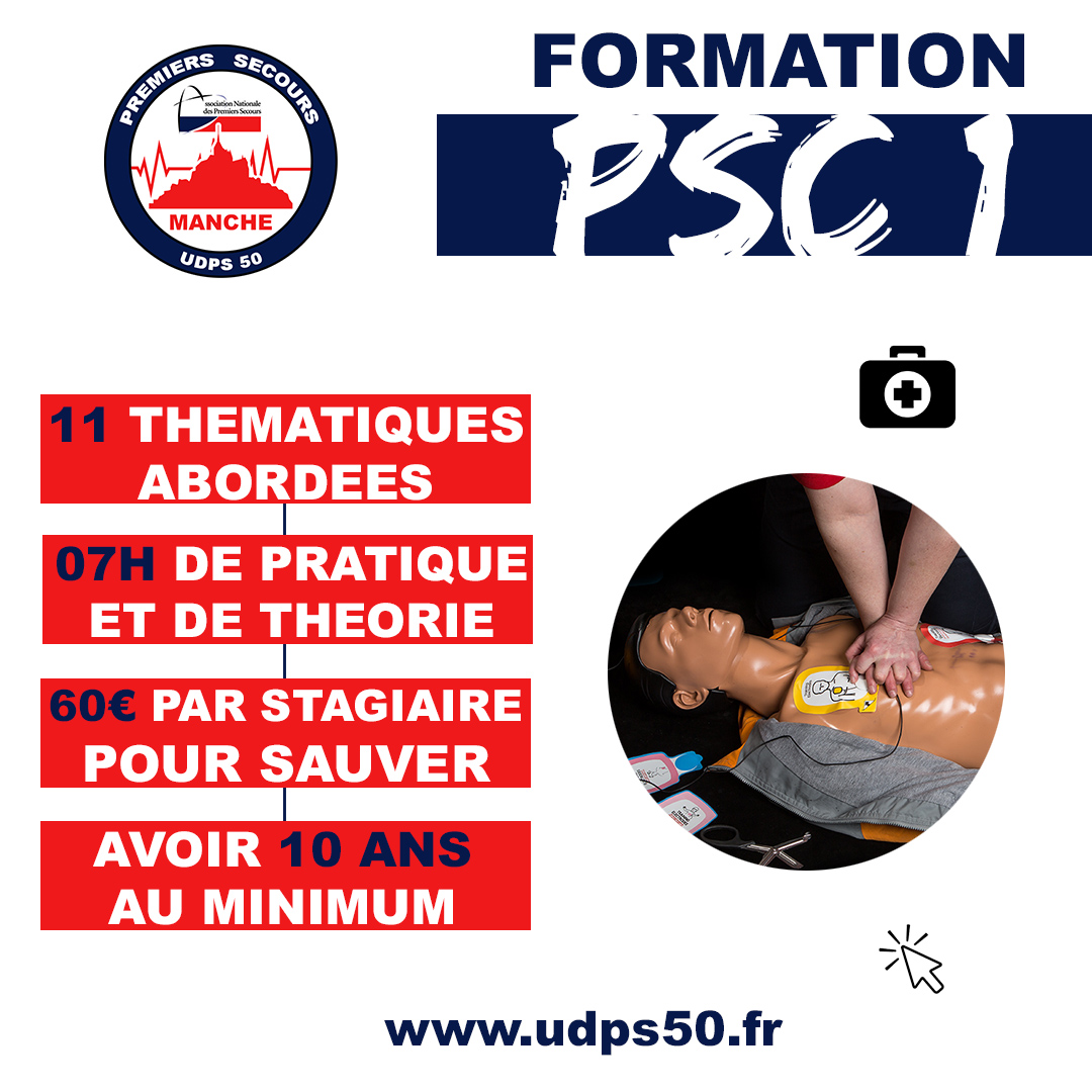 udps50's tweet photo. Accessible dès l'âge de 10 ans, la formation #PSC1 permet d'acquérir les connaissances nécessaires à la réalisation d'une action citoyenne. Car, toute personne concourt, par son comportement, à la Sécurité Civile il est important de se former !!!! Pourquoi pas avec l'UDPS 50 😮💯 https://t.co/wAowSwvI2K