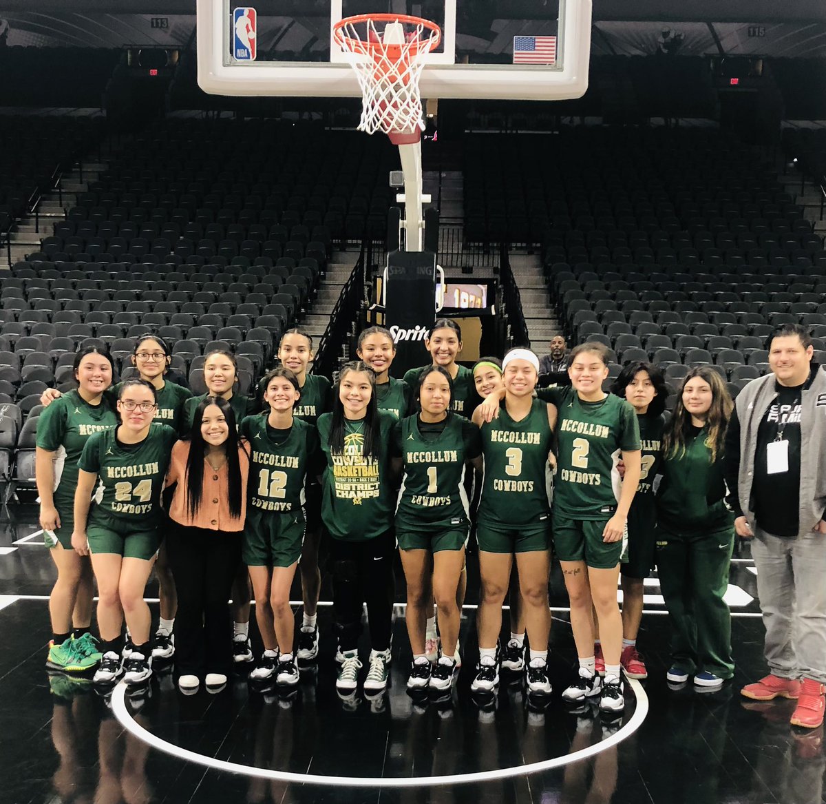 MC_WBB's tweet photo. Shout out to Danny Farias for making this all happen! He’s a McCollum Cowboy Alum! He helped out the girls so much today and gave them an awesome experience! #ForeveraCowboy https://t.co/hUKr08HyF3