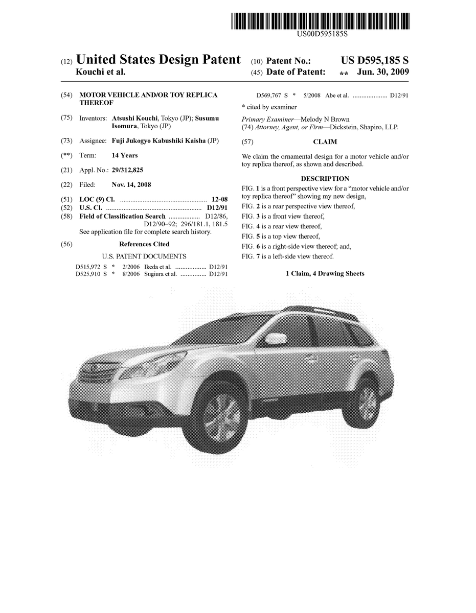 uspatentbot's tweet photo. USD595185S1 - Motor vehicle and/or toy replica thereof 
        
https://t.co/9LwInDsZXI https://t.co/v9JUCjK8F0