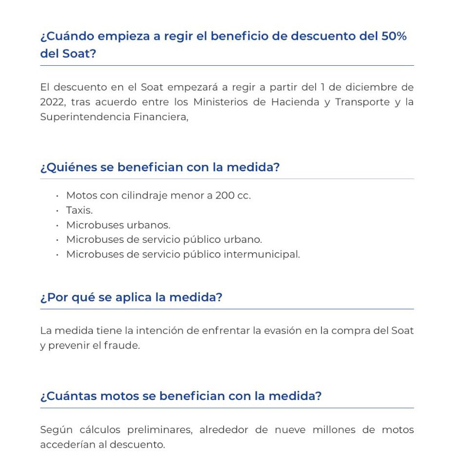 #IMPORTANTE | ABC sobre descuento del 50% de SOAT. 
#GobiernoDelCambio