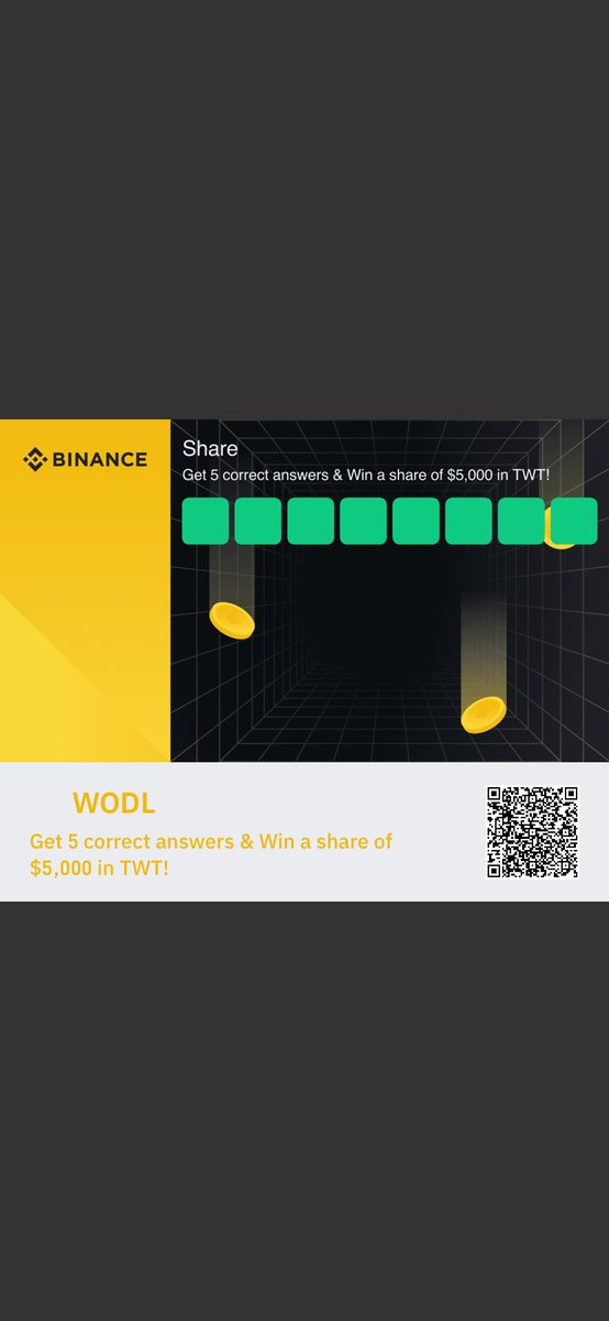 smallmenroom's tweet photo. WODL
Get 5 correct answers &amp; Win a share of $5,000 in TWT! https://t.co/8GhMYb47rq https://t.co/u6nYfBBTrm