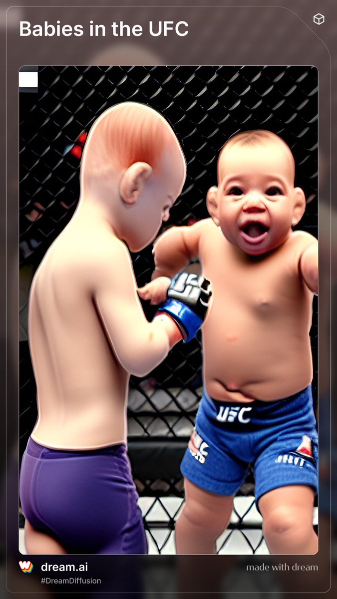 CringeDreamAI's tweet photo. Babies in the UFC https://t.co/WWQ3yuM11q