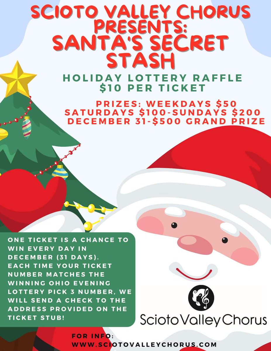 Get your Tix from your favorite SVC lady or at sciotovalleychorus.com