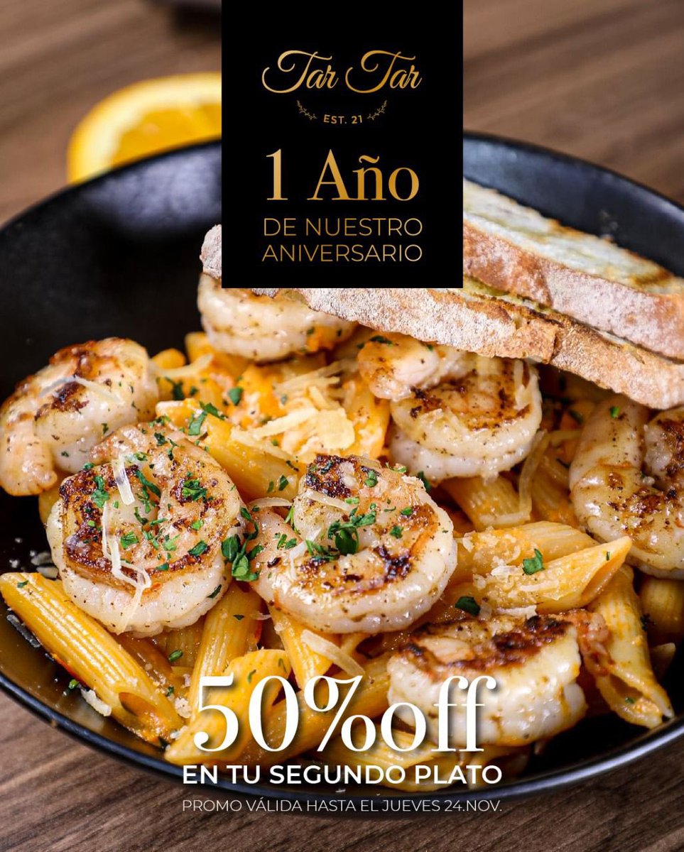 pedroj_cs1's tweet photo. Hola, en Tartar estamos cumpliendo un año desde que abrimos 😊 un lugar en el que se hizo con mucho esfuerzo y pasión les comparto las promos de esta semana 😍 ayúdenme con un Rt https://t.co/Jv4s8pbLY4