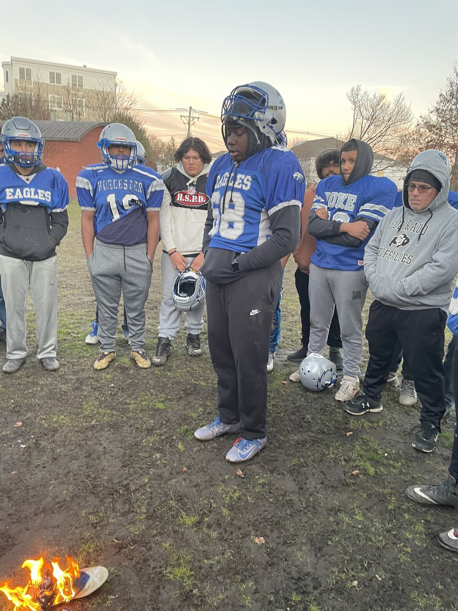 coachdeek10's tweet photo. Just like that 4 years gone! Burnt the shoe with my first freshman class as a HC! These young men will always hold a place in my heart. Last Ride tomorrow. Fly Eagles Fly 🏈🦅🏈 https://t.co/DwbtR6MzAM