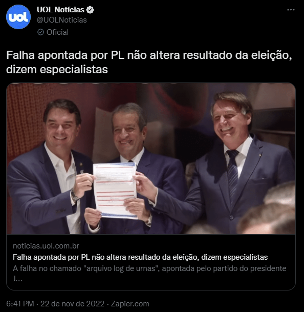 Mas não era infalível, infraudável e perfeita? Narrativa muda a cada segundo. Queremos eleições limpas e auditáveis. Sem isso não existe democracia.