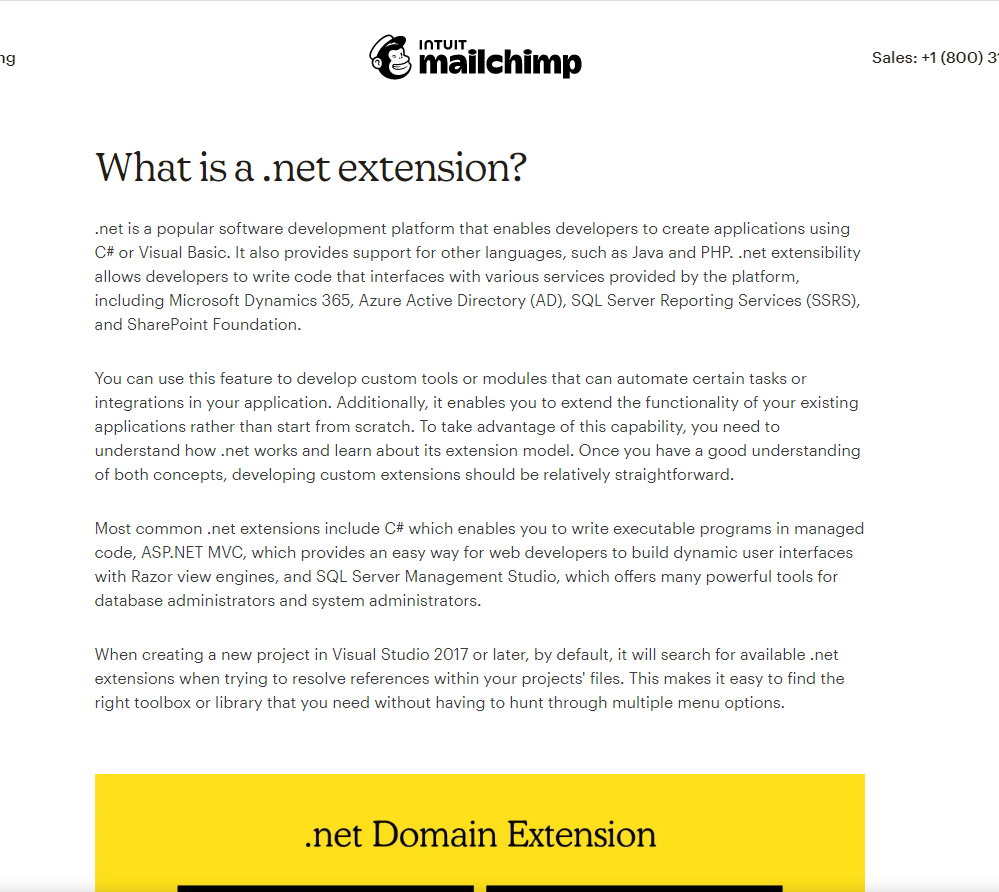 Rob_Gale's tweet photo. Stumbled across this gem on @Mailchimp website today on the page explaining the usage of various internet top level domain extensions (.org, .com, etc. ) 

Here's the section on .net 

(All the programmers know what's coming.) https://t.co/GDuANmrqQQ
