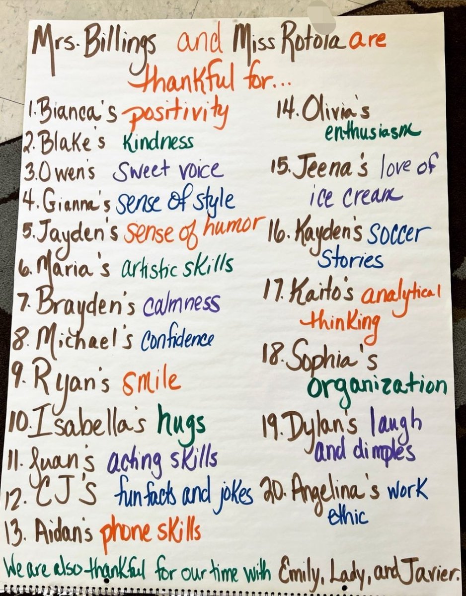 We are so thankful for our students and look forward to the kids seeing one thing(though there are many more) that we love about each of them when they arrive tomorrow. #proud2bmillstone @MillstoneElemen