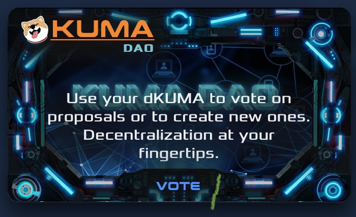 DKUMAStaker's tweet photo. @realCryptorich Earn free $dKUMA high APR% passively with no lock up periods by depositing popular #memecoin on #KumaBreeder
Earn $USDC rewards from #dKumaBreeder #KumaDEX both coming soon.  #KumaDAO use #dKuma tokens as voting power @OfficialKumaInu https://t.co/yO0XSCh3AL