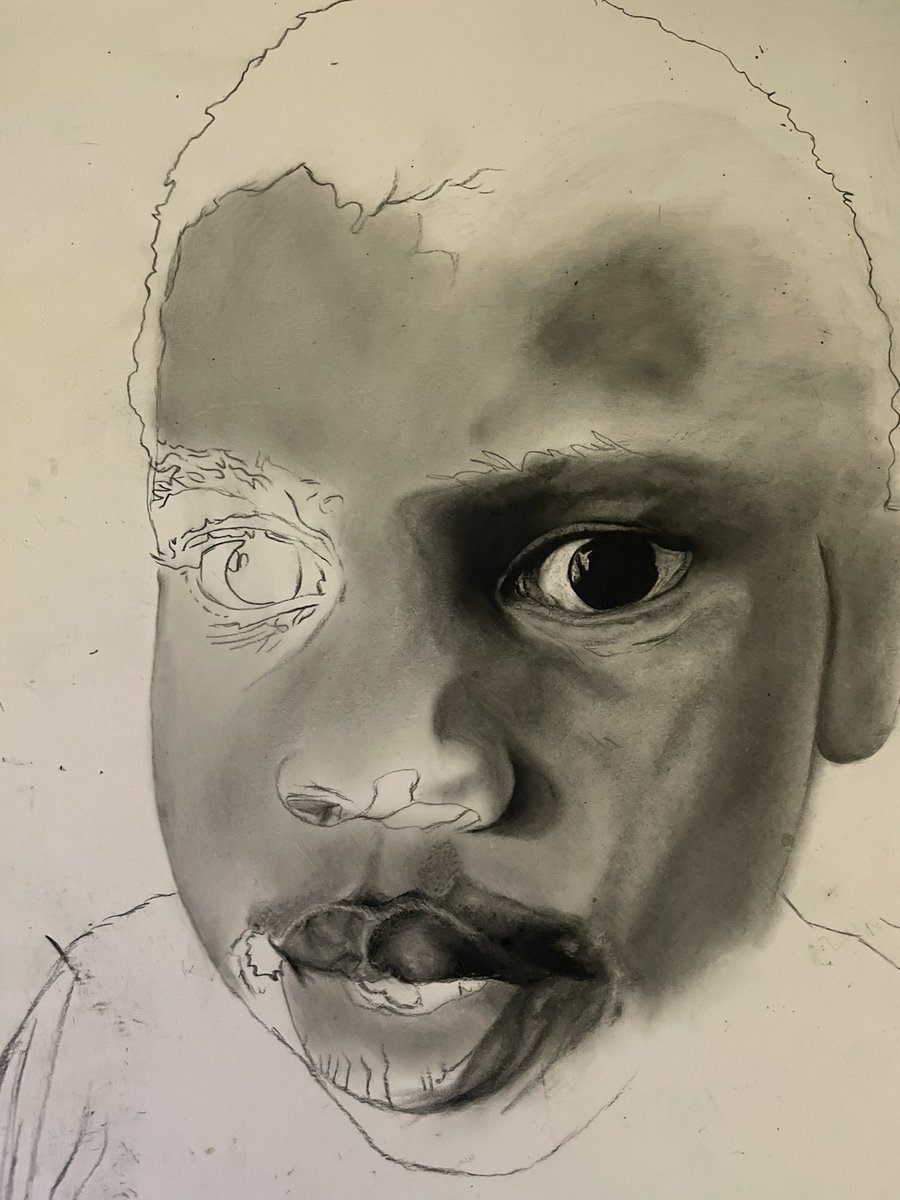 Bishop_Bizart's tweet photo. Currently captured by charcoal #wip #Commission #artistforlife #NFTCommunity https://t.co/4nJQwz2pmF