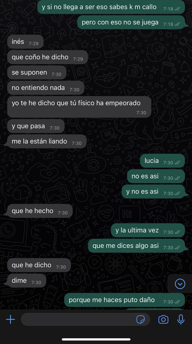 ineschumillas's tweet photo. sinceramente, poniéndome hasta el puto ojete y con una depresión del copón, nunca he machacado a una amiga con un TCA llamándola gorda con comentarios como “tenemos ojos” o “tu físico ha empeorado” la diferencia entre mi amiguita Lucía Bellido y yo https://t.co/4OmHGJZuvp