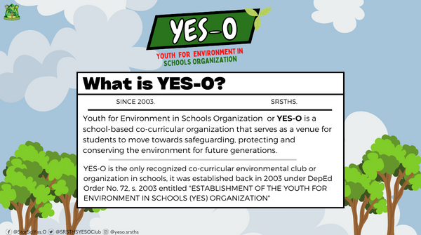 yeso_srsths's tweet photo. Hey, Batang Saytek! We’re gonna make this simple for you🤭You got two choices, YES-O YES ⁉️♻️
The Youth for Environment in Schools Organization (YES-O) promotes methods and raises awareness to protect our Mother Earth. Our goal is to maintain a clean, safe &amp; healthy environment. https://t.co/j7goDXVHGa