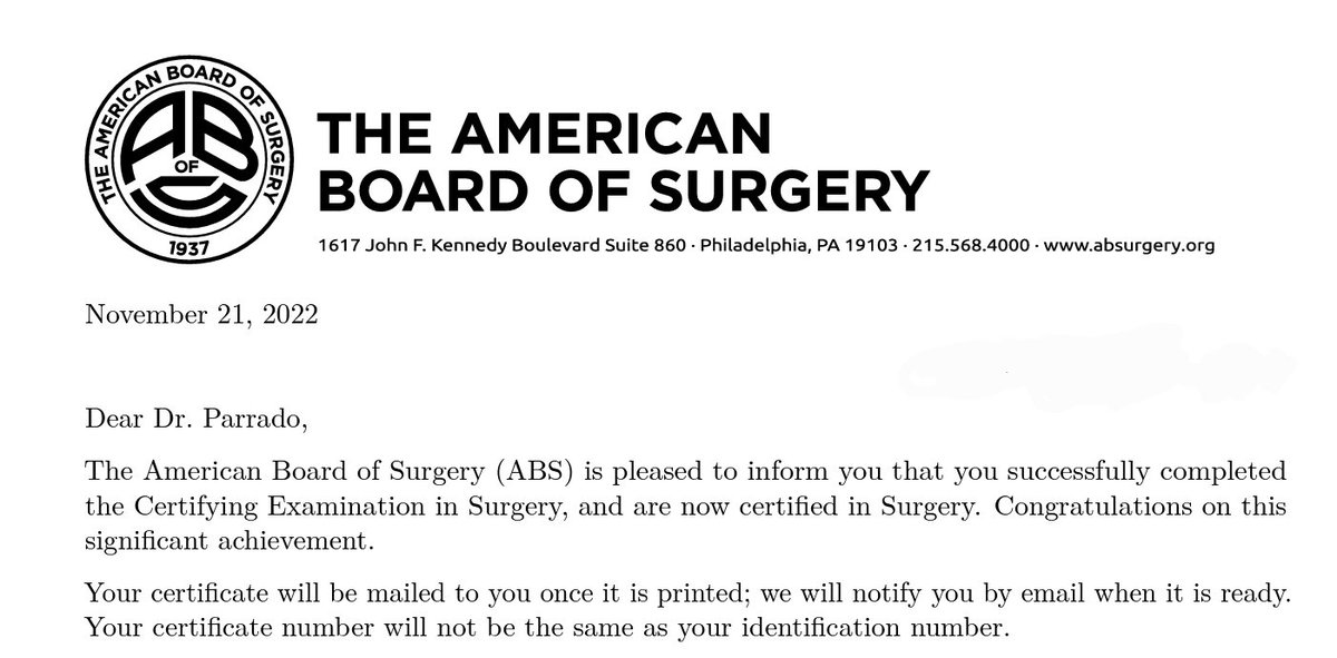 Raphael Parrado MD (@raphaelparrado) on Twitter photo Officially board certified! Can't express the happiness of the achievement. Thank you for everyone along the way specially <a href="/MUSCGenSurg/">MUSC General Surgery Residency</a> <a href="/MayoSurgery/">Mayo Clinic General Surgery Residency</a> @valleywise_az who let me train in your doors. Next step crit care and peds Surg! #MedTwitter Officially board certified! Can't express the happiness of the achievement. Thank you for everyone along the way specially <a href="/MUSCGenSurg/">MUSC General Surgery Residency</a> <a href="/MayoSurgery/">Mayo Clinic General Surgery Residency</a> @valleywise_az who let me train in your doors. Next step crit care and peds Surg! #MedTwitter