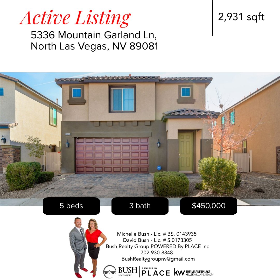 BushLVHomes's tweet photo. 🏠 ACTIVE LISTING🏡🔑
💲 450,000
🛌 5 Bedrooms | 🛁 3 Bathroom | 2,931 sq ft
📲 Text ""BUSH"" to 59559 for more information!
📧 Email bushrealtygroupnv@gmail.com for any inquiries!

 Call us at ☎️ 702-930-8848 or 📧 bushrealtygroupnv@gmail.com https://t.co/XsvhjZ7Oxr